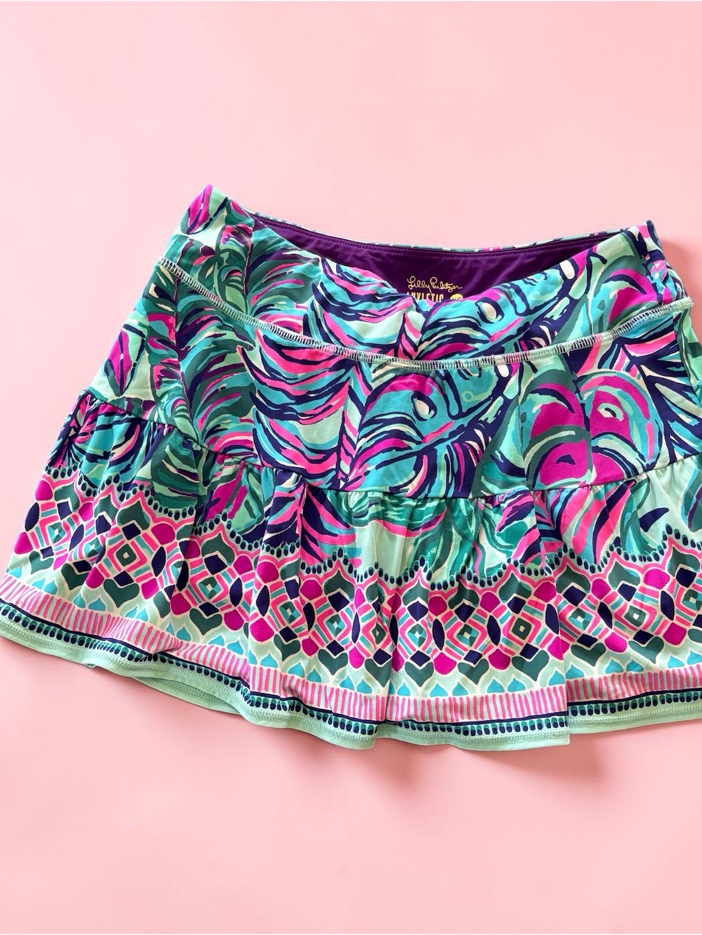 Lilly Pulitzer Luxletic XS Multicolor Floral Athletic Skort Tennis Golf